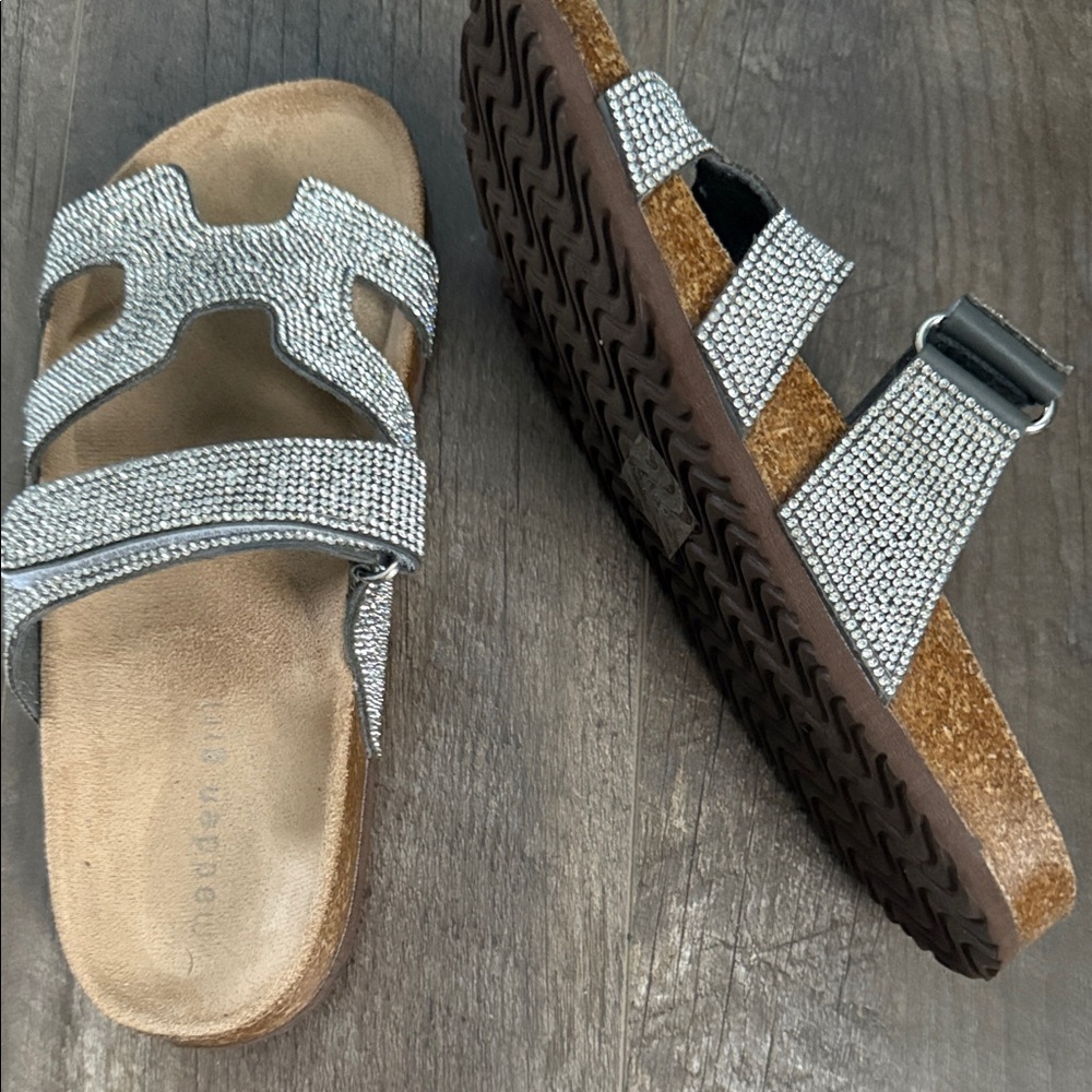 Madden Girl Silver Rhinestone Flats